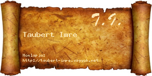 Taubert Imre névjegykártya
